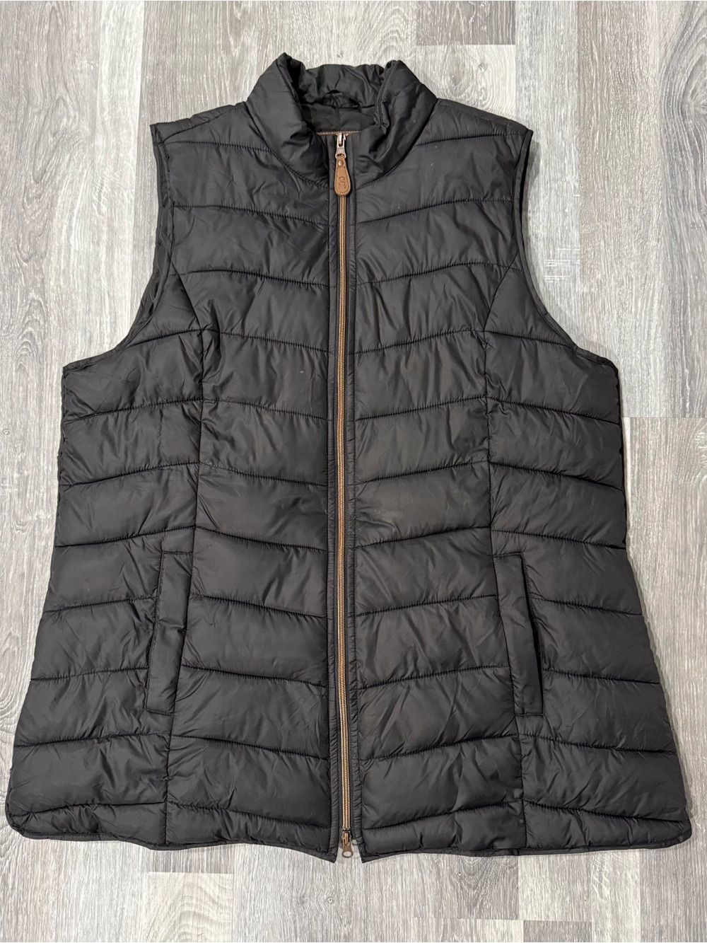 CC Girlie Girl Originals Womens Black Quilted Puffer Vest Full Zip Pockets 2XL